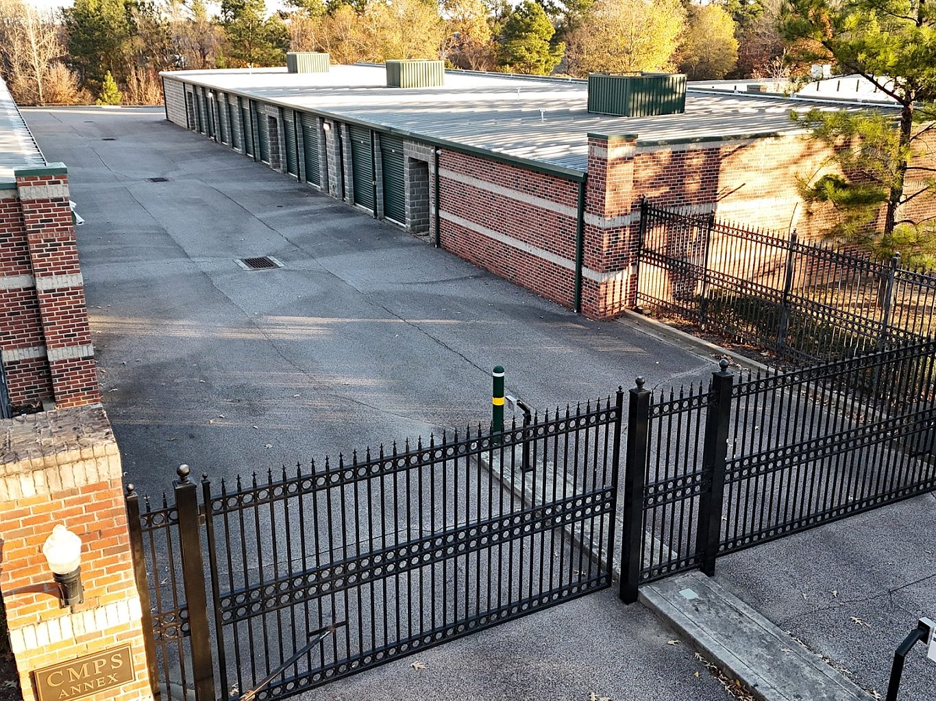 Gated entrance to a storage facility