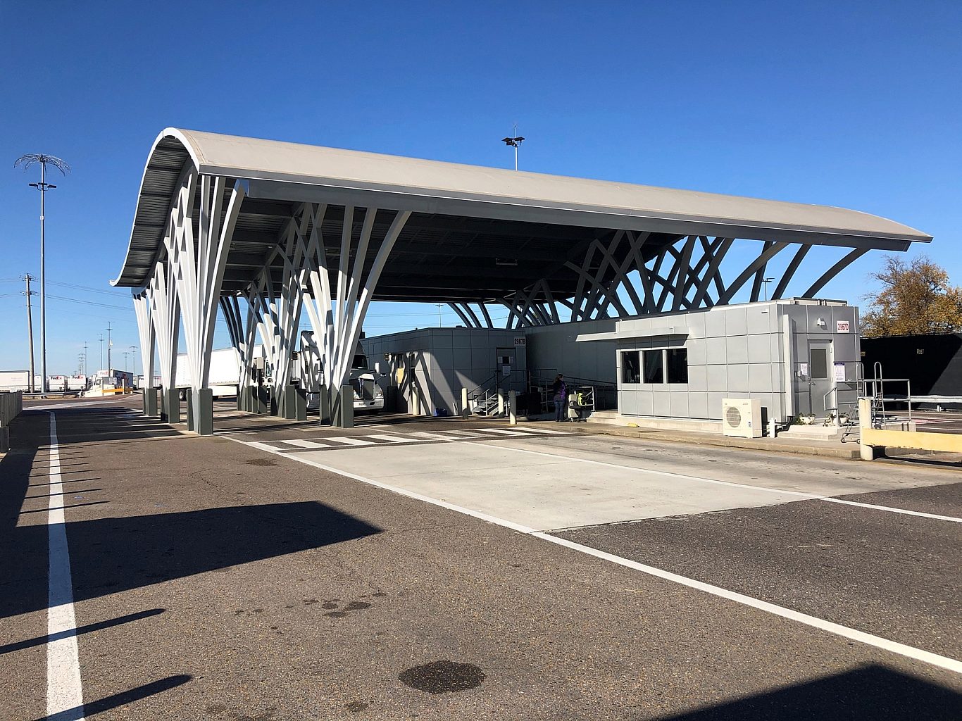 The main gate entrance of a facility.