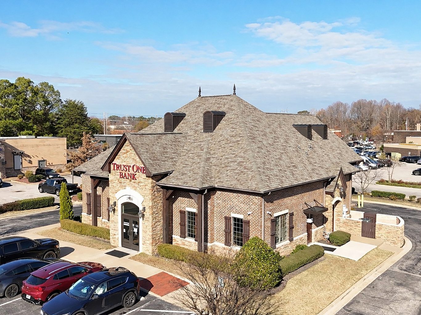 The exterior of a bank