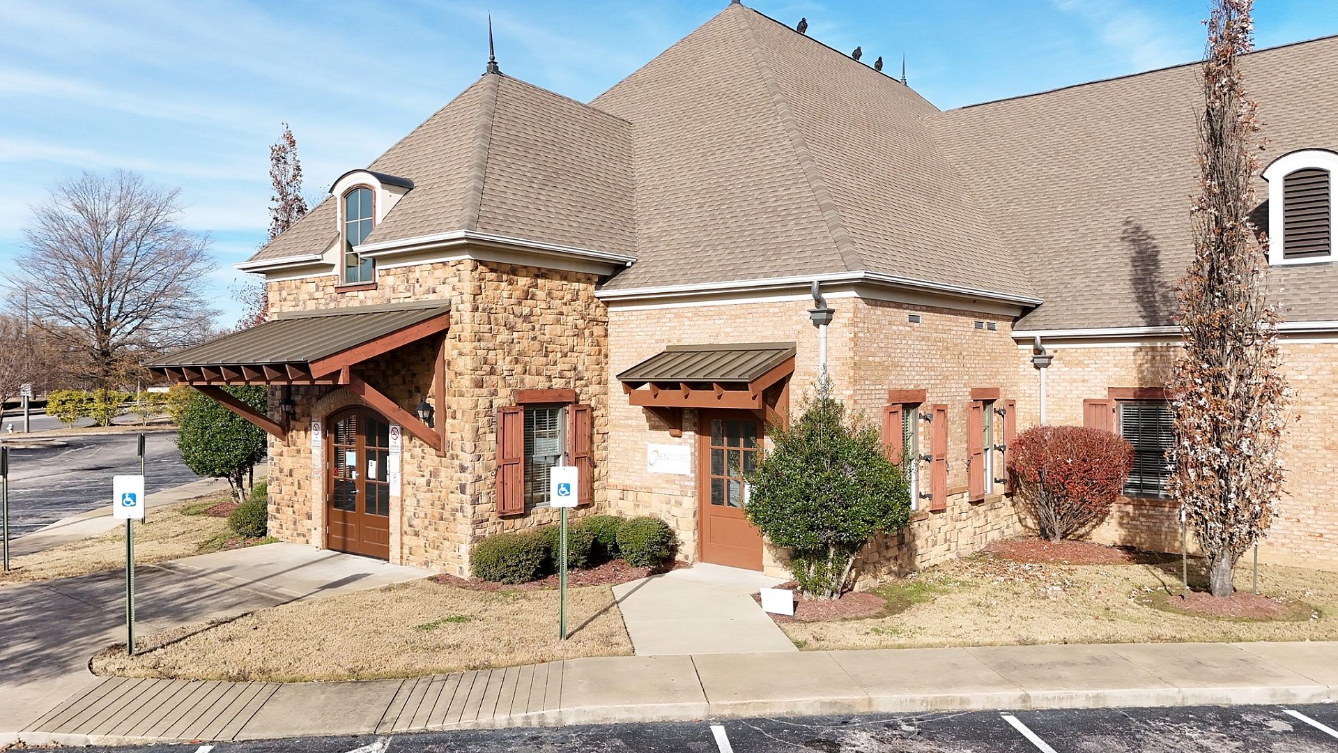 The exterior entrance of a spinal healthcare clinic.