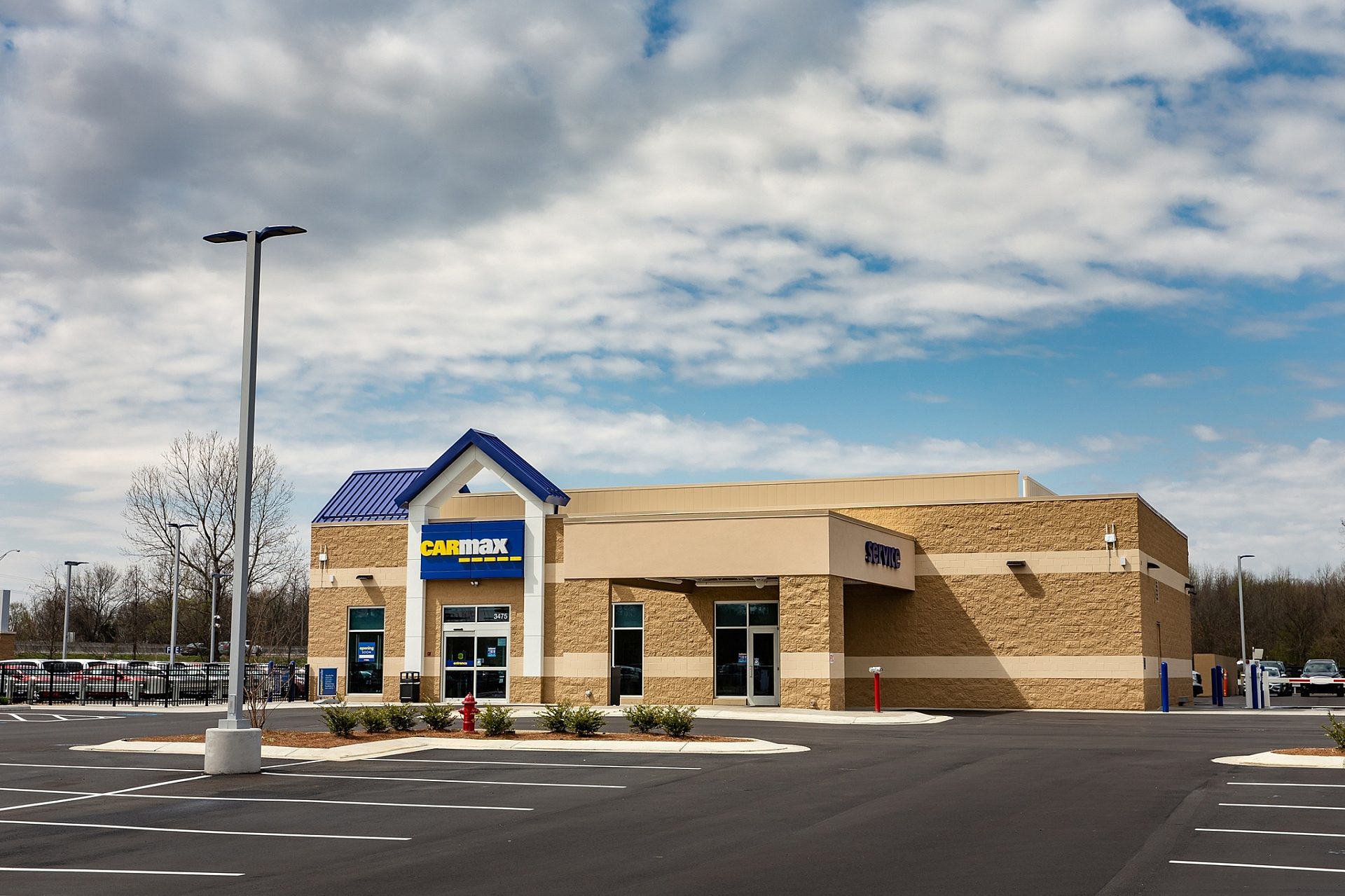 Exterior view of a CarMax dealership.