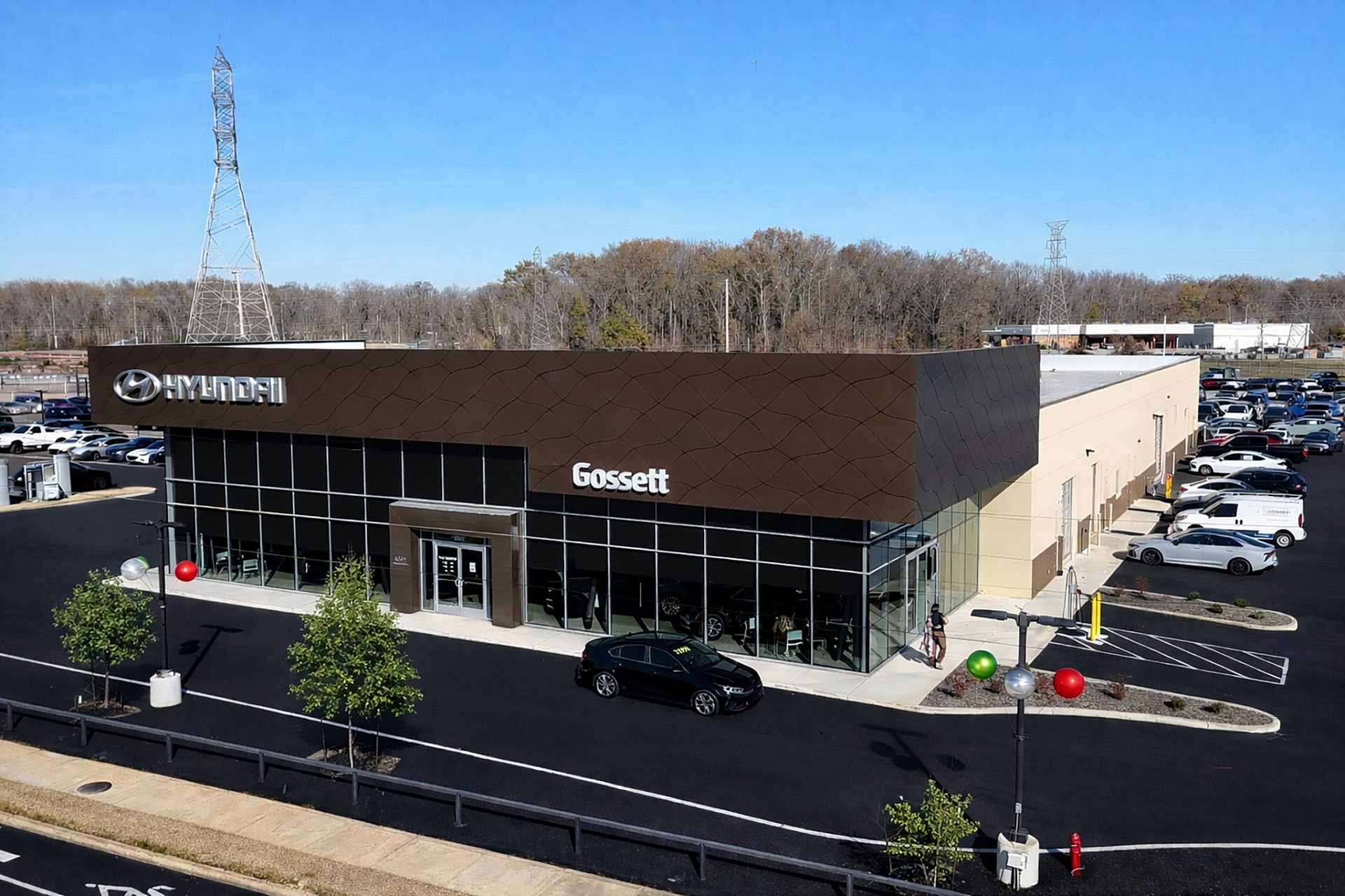 Rendering of a Hyundai car dealership