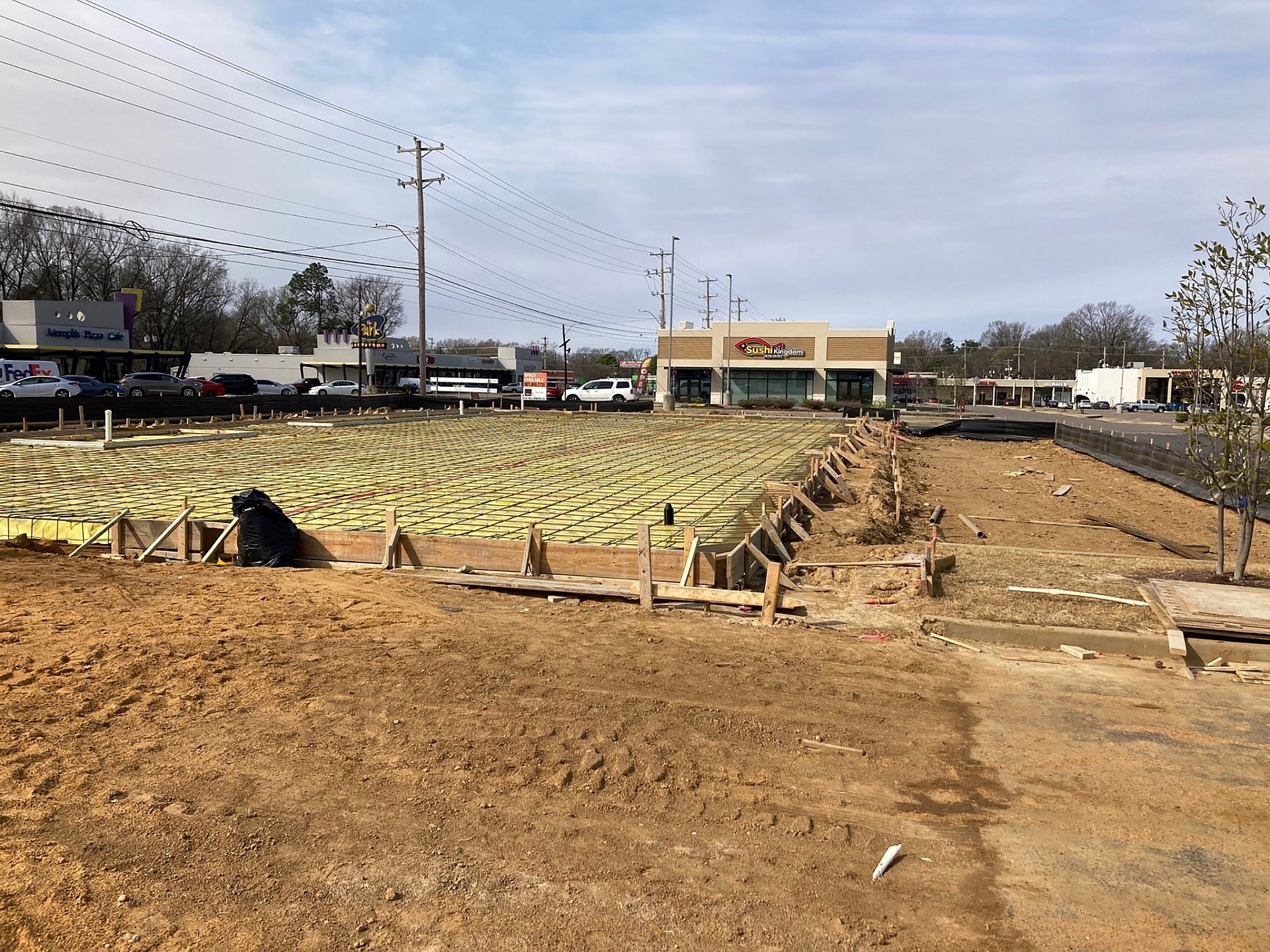 A construction zone for a retail center.