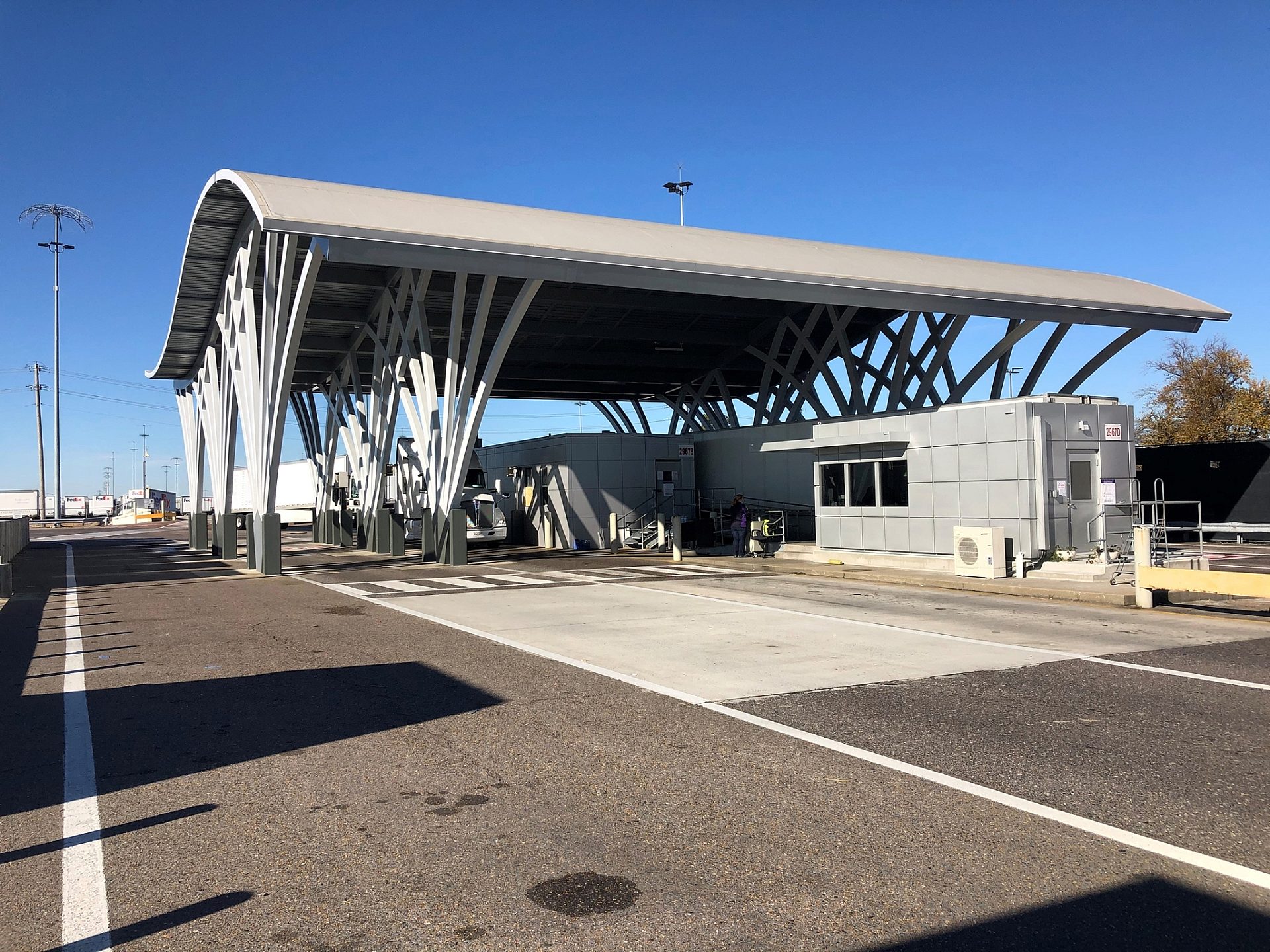 The main gate entrance of a facility.