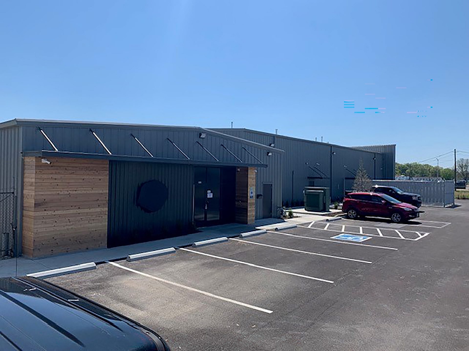 The entrance of a store.