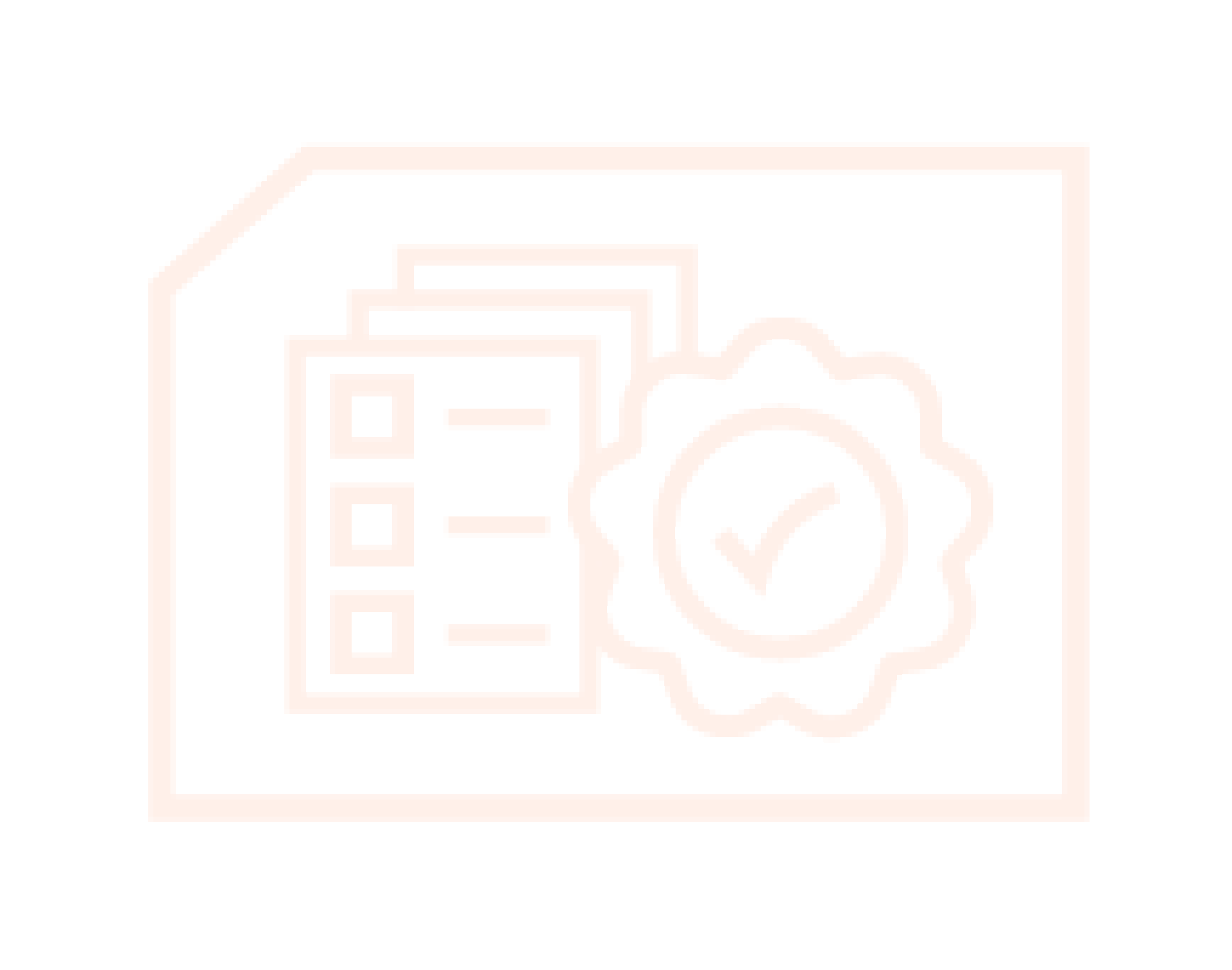 A checklist with a checkmark icon next to it, all in beige