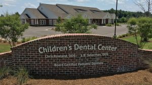 The exterior sign for a children's dental center