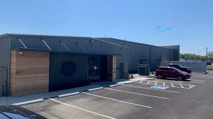 The entrance of a store.